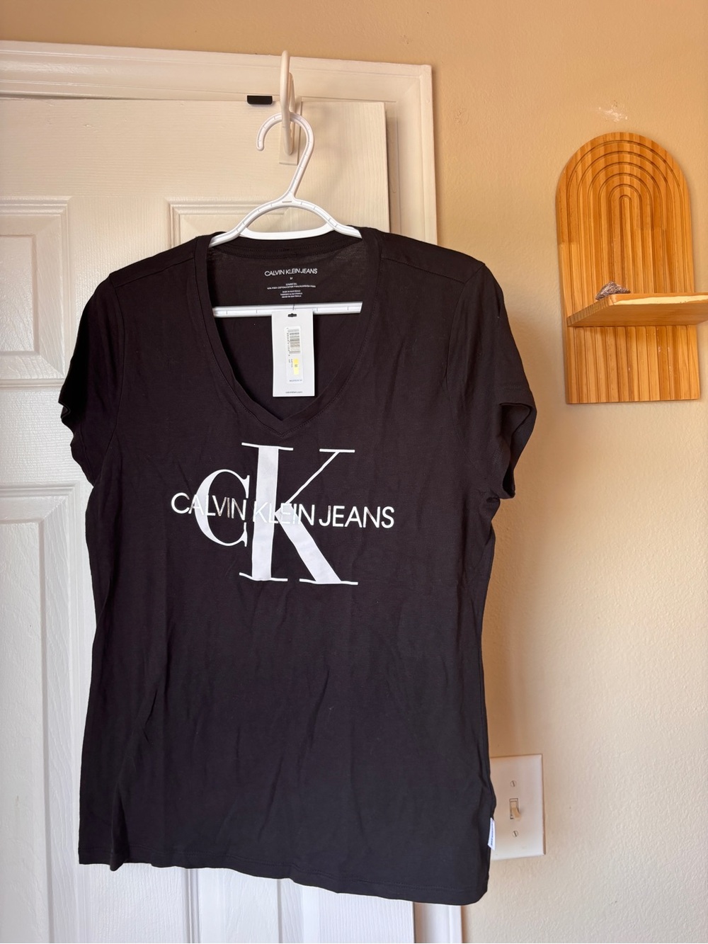 Calvin Klein Jeans Black V-Neck Logo Tee